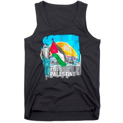 Free Palestine Save Gaza Ilustraion Tank Top