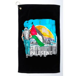 Free Palestine Save Gaza Ilustraion Platinum Collection Golf Towel