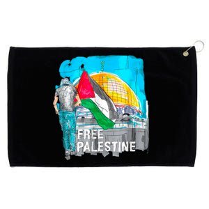 Free Palestine Save Gaza Ilustraion Grommeted Golf Towel