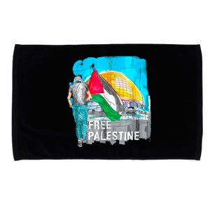 Free Palestine Save Gaza Ilustraion Microfiber Hand Towel