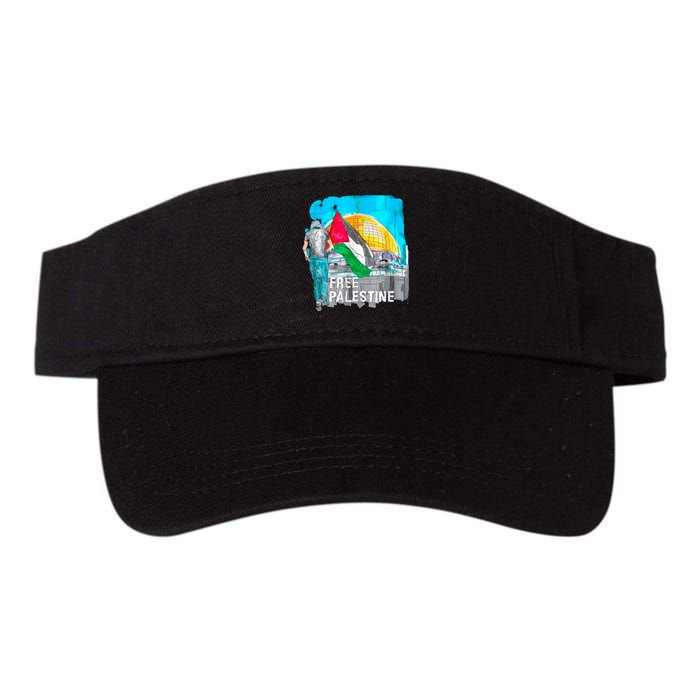 Free Palestine Save Gaza Ilustraion Valucap Bio-Washed Visor