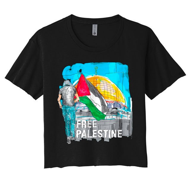 Free Palestine Save Gaza Ilustraion Crop Top