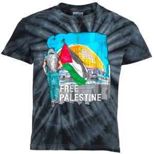 Free Palestine Save Gaza Ilustraion Kids Tie-Dye T-Shirt