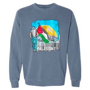 Free Palestine Save Gaza Ilustraion Garment-Dyed Sweatshirt