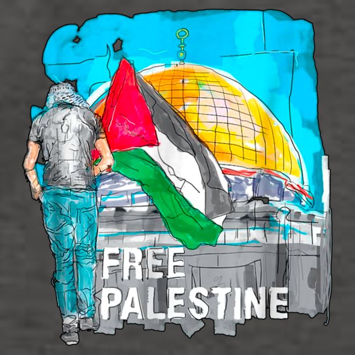 Free Palestine Save Gaza Ilustraion Vector Backpack