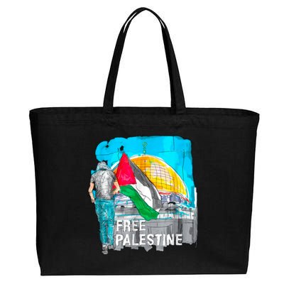 Free Palestine Save Gaza Ilustraion Cotton Canvas Jumbo Tote