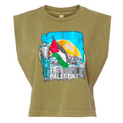 Free Palestine Save Gaza Ilustraion Garment-Dyed Women's Muscle Tee