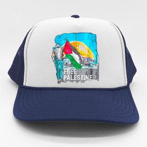 Free Palestine Save Gaza Ilustraion Trucker Hat