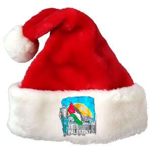 Free Palestine Save Gaza Ilustraion Premium Christmas Santa Hat