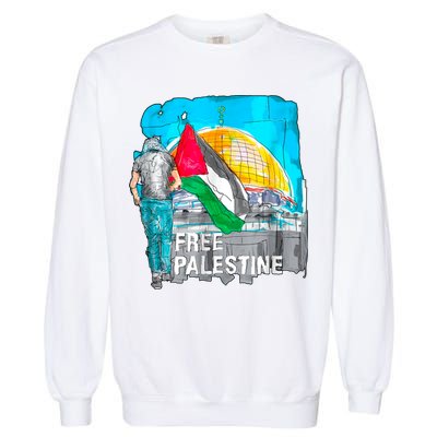 Free Palestine Save Gaza Ilustraion Garment-Dyed Sweatshirt