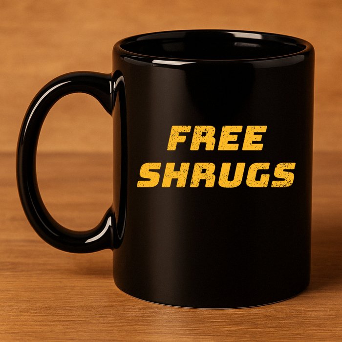 Free Shrugs 11oz C Handle Ceramic Mug