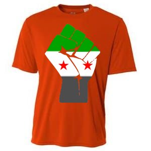 Free Syria Revolution Fist Flag Cooling Performance Crew T-Shirt