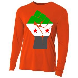 Free Syria Revolution Fist Flag Cooling Performance Long Sleeve Crew