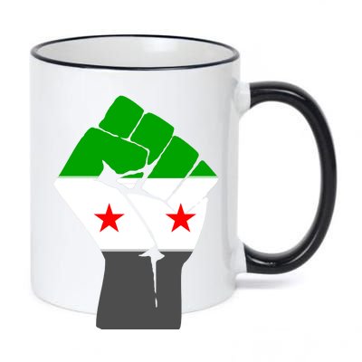 Free Syria Revolution Fist Flag 11oz Black Color Changing Mug