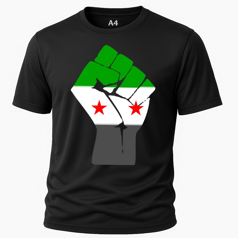 Free Syria Revolution Fist Flag Cooling Performance Crew T-Shirt