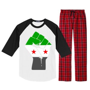 Free Syria Revolution Fist Flag Raglan Sleeve Pajama Set