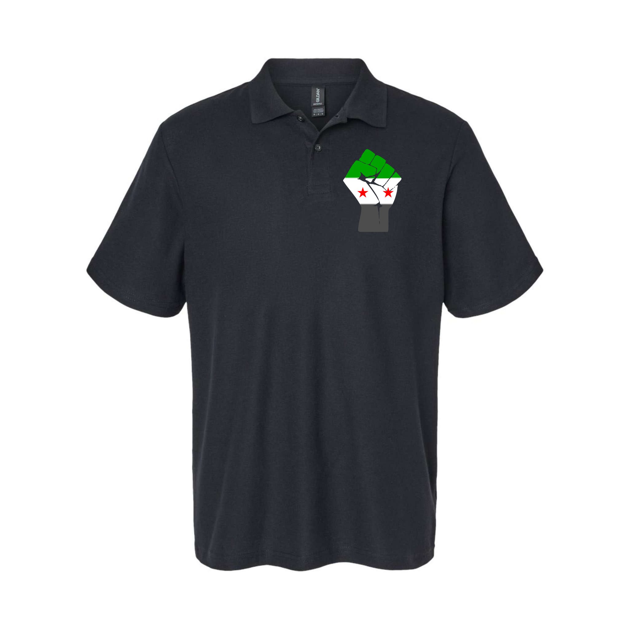 Free Syria Revolution Fist Flag Polo