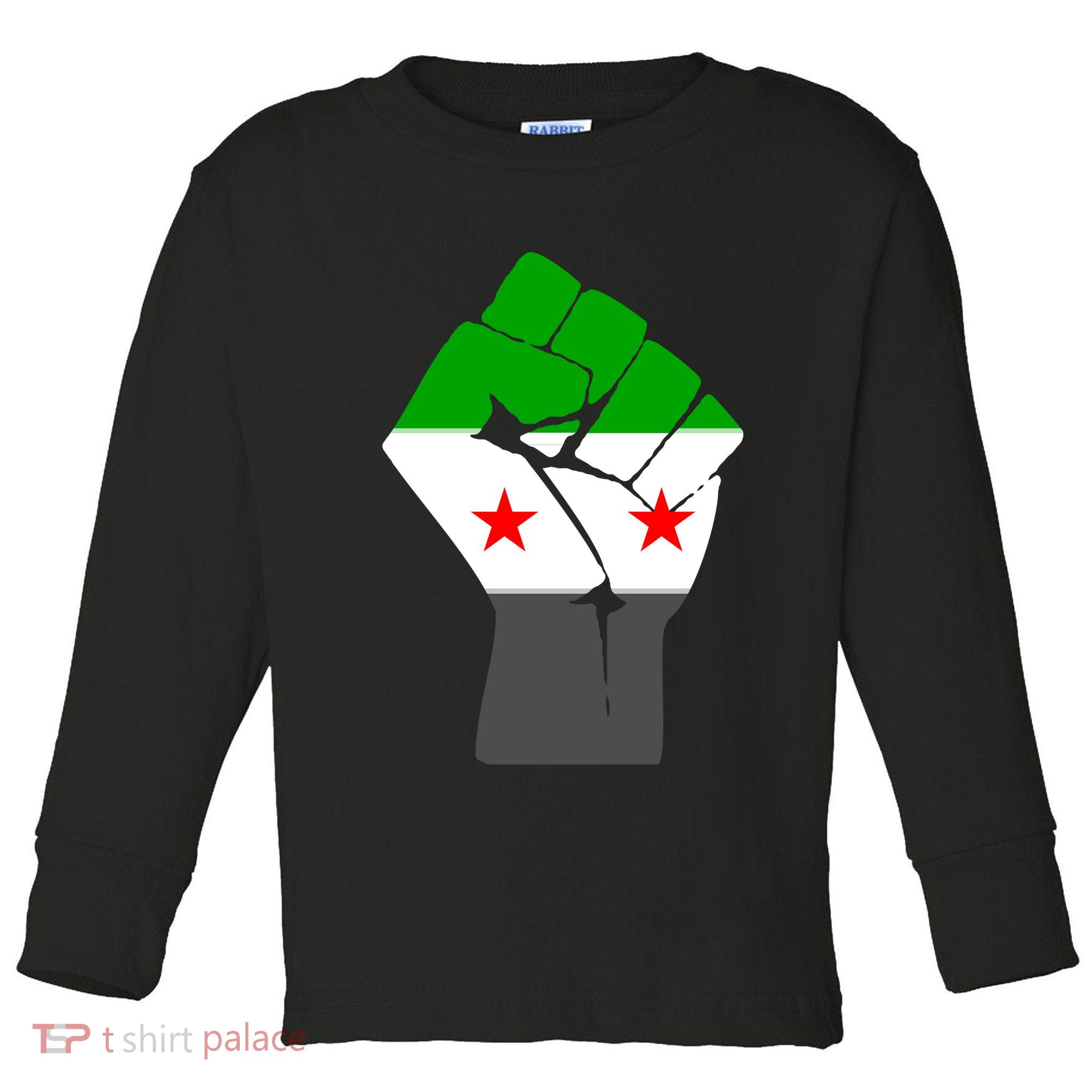 Free Syria Revolution Fist Flag Toddler Long Sleeve Shirt