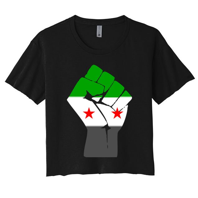 Free Syria Revolution Fist Flag Crop Top
