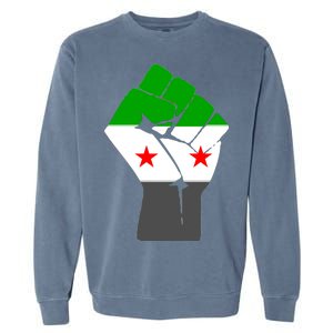 Free Syria Revolution Fist Flag Garment-Dyed Sweatshirt