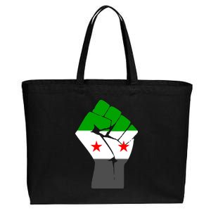 Free Syria Revolution Fist Flag Cotton Canvas Jumbo Tote