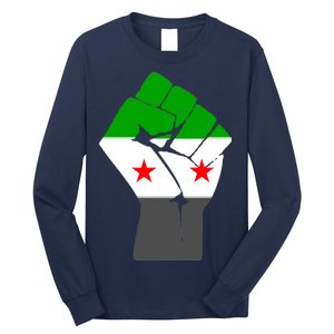 Free Syria Revolution Fist Flag Long Sleeve Shirt