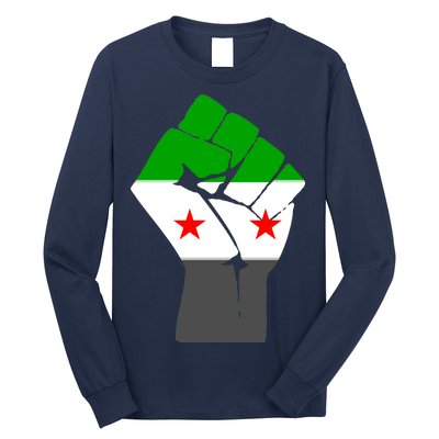 Free Syria Revolution Fist Flag Long Sleeve Shirt