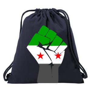 Free Syria Revolution Fist Flag Drawstring Bag