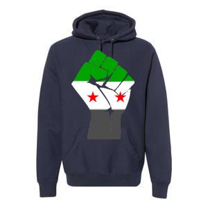 Free Syria Revolution Fist Flag Premium Hoodie