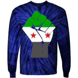 Free Syria Revolution Fist Flag Tie-Dye Long Sleeve Shirt