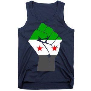 Free Syria Revolution Fist Flag Tank Top