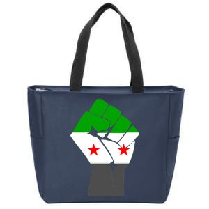 Free Syria Revolution Fist Flag Zip Tote Bag