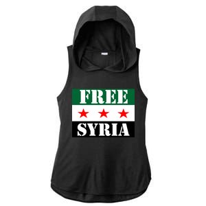 Free Syria Syrian Anti War Protest Strikes Ladies PosiCharge Tri-Blend Wicking Draft Hoodie Tank