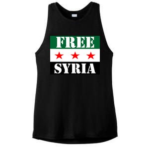 Free Syria Syrian Anti War Protest Strikes Ladies PosiCharge Tri-Blend Wicking Tank