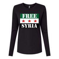 Free Syria Syrian Anti War Protest Strikes Womens Cotton Relaxed Long Sleeve T-Shirt