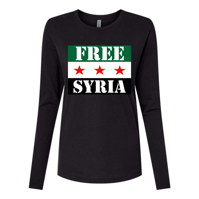 Free Syria Syrian Anti War Protest Strikes Womens Cotton Relaxed Long Sleeve T-Shirt