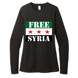 Free Syria Syrian Anti War Protest Strikes Womens CVC Long Sleeve Shirt