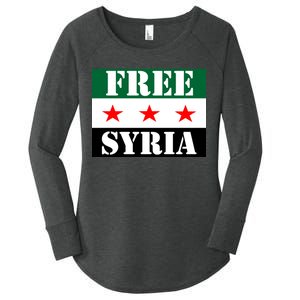 Free Syria Syrian Anti War Protest Strikes Women's Perfect Tri Tunic Long Sleeve Shirt