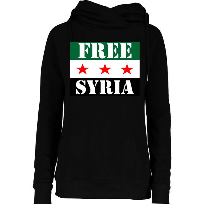 Free Syria Syrian Anti War Protest Strikes Womens Funnel Neck Pullover Hood