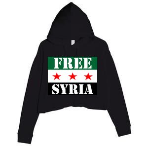 Free Syria Syrian Anti War Protest Strikes Crop Fleece Hoodie