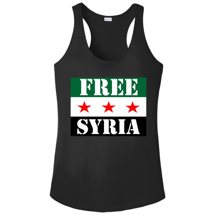 Free Syria Syrian Anti War Protest Strikes Ladies PosiCharge Competitor Racerback Tank