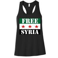 Free Syria Syrian Anti War Protest Strikes Women's Racerback Tank