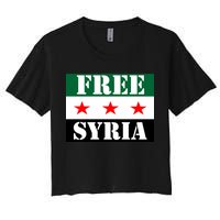 Free Syria Syrian Anti War Protest Strikes Women's Crop Top Tee