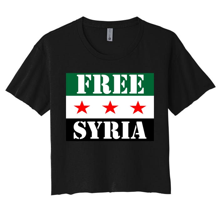 Free Syria Syrian Anti War Protest Strikes Women's Crop Top Tee