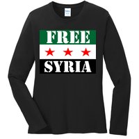 Free Syria Syrian Anti War Protest Strikes Ladies Long Sleeve Shirt