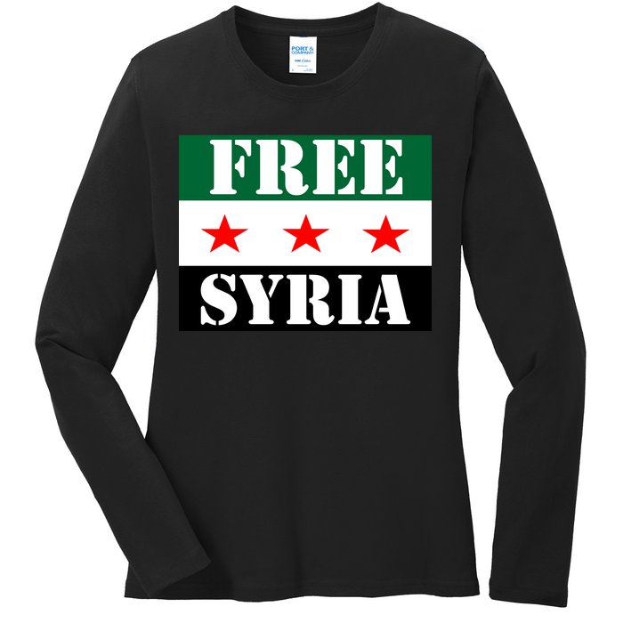 Free Syria Syrian Anti War Protest Strikes Ladies Long Sleeve Shirt