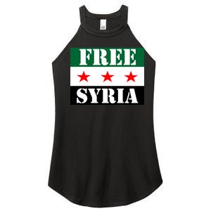 Free Syria Syrian Anti War Protest Strikes Women's Perfect Tri Rocker Tank