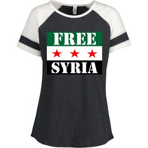 Free Syria Syrian Anti War Protest Strikes Enza Ladies Jersey Colorblock Tee