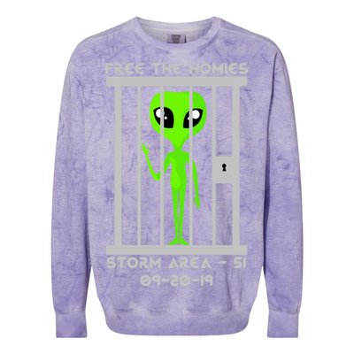 Free The Aliens Storm Area 51 Colorblast Crewneck Sweatshirt