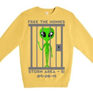 Free The Aliens Storm Area 51 Premium Crewneck Sweatshirt